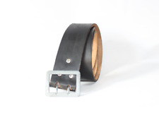 Mens Leather Belt 32" Black Vintage Workwear Work German Military Army