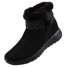 Skechers Womens Boot Joy Chugga w/ Sweater & Bungee Winter Black/Gray Size 7.5 M