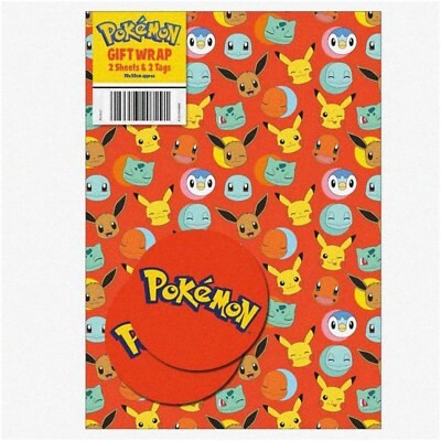 Pokemon themed gift wrap - wrap, set
