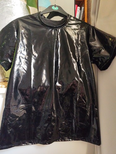 Latex dress shiny black - dress, m