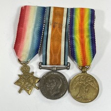WW1 Mons Star Medal Trio Miniatures Miniature Dress Medals