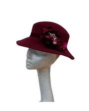 Kim - Wine Felt Hat ASCOT