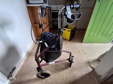 Walker Lightweight Tri-Wheel with Loop Brakes and Vinyl Bag foldable – Red