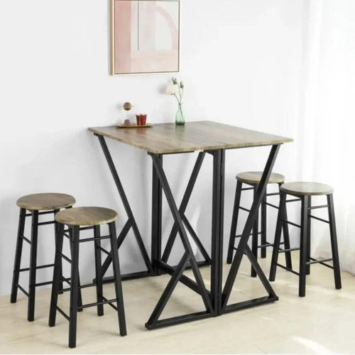 Folding bar table set - bar, w/