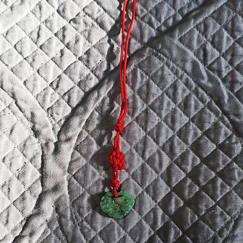Red cord pendant - red, necklace