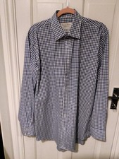 Men's 16" Collar , Royal Blue Gingham Shirt