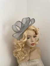 Fascinator Silver Grey Headband Hatinator Gray Wedding Hat Formal Ladies Races