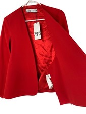 Zara Womens Red Open Front