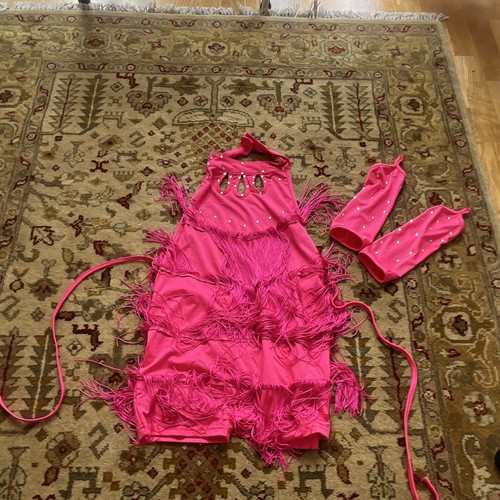 Girls pink fringe rhinestone - girls,