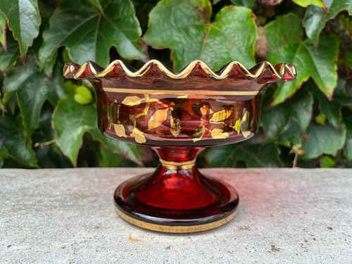 Vintage bohemian glass bowl - vintage,