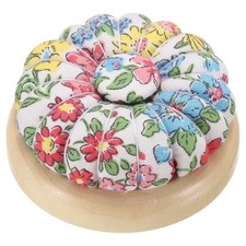Magnetic Pin Cushions Wooden Base Sewing Needle Holder, Floral White