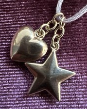 14k Gold Heart And Star Charm