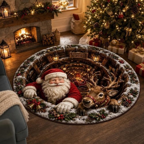 Large round christmas - rugs, 3d