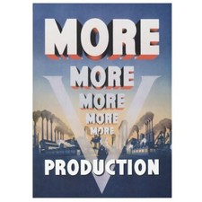Reproduction "More, More, More Production" - British WW2 Poster- A4-A3 Sizes