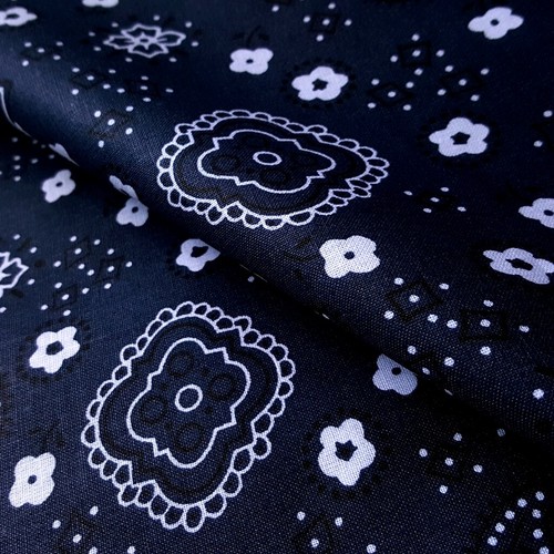 Navy blue bandana - navy, paisley