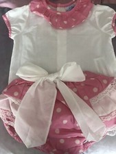 Baby Girls Sardon Spanish Style Outfit 6 Months Frilly Bloomers , Blouse