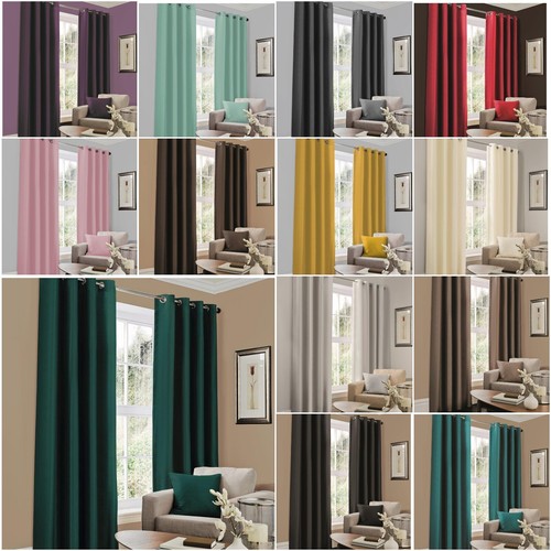 Faux silk curtains ready made - silk,