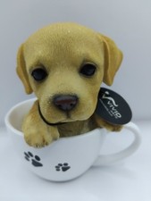 Vivid Arts Labrador Puppy in a Teacup Resin Ornament