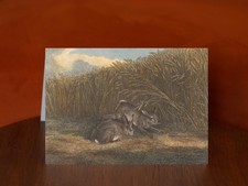 Hares Feeding by Samuel Howitt (1812) - A5 Art Print Greeting Card