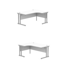 Corner Cantilever Office Desk Right or Left Hand Beech-Grey Oak-Oak or White MFC