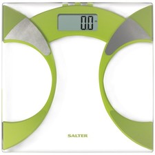 Salter Glass Analyser Digital Bathroom Scale Body Fat BMI 160kg LCD Green