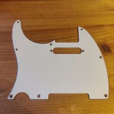 Used 90s 00s Tele Telecaster Style Pickguard 8 Hole Left Handed 3 Ply White #16