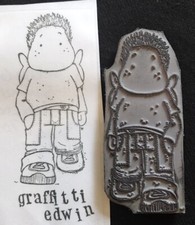 Magnolia Boy character jeans Graffitti Edwin cling rubber craft stamp