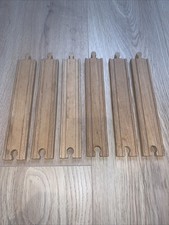 Brio Long Straight Wooden Train Track Pieces x 6