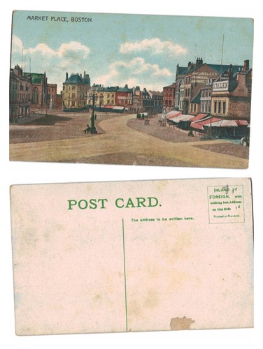 Vintage postcard market - postcard,