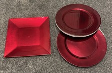Red Charger plates with tray