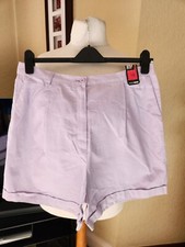 LADIES LILAC COTTON SHORTS
