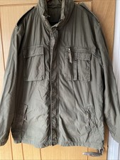 Next Men’s Army Green Khaki Coat Jacket UK XL Field Military Pockets Zip Hunting