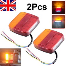 2Pc 12V LED Rear Tail Lights Indicator Stop Light Trailer Caravan Van Truck Lamp
