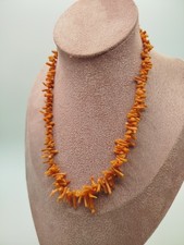 Vintage Coral Branch Graduated Bead Necklace Choker 40 Cm