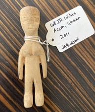 VINTAGE Carved Wood Figure Doll African Tribal Art 4” estate of John Burton 