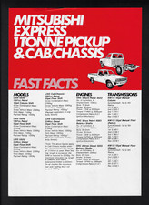 MITSUBISHI EXPRESS 1 TONNE PICKUP & CAB/CHASSIS SPECS BROCHURE 12/82