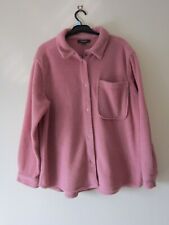 PRIMARK SIZE 12 TEDDY BEAR dusty PINK FLEECE SHACKET JACKET TOP