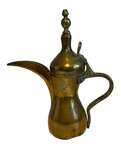 Antique brass dallah - antique, coffee