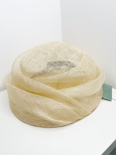 Wedding hat beige round - wedding,