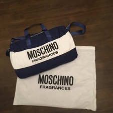 Large Size MOSCHINO Fragrances Travel Handbag With Dustbag Padded Blue White Gym