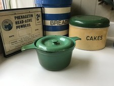 MODERNIST 1940S RADAWARE CAST IRON COOKING POTS / PANS - VINTAGE DECO AGA SAS 