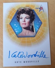 STAR TREK 35TH ANNIVERSARY A34 KATE WOODVILLE AUTOGRAPH CARD.