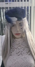 Ladies Vintage Navy Velvet
