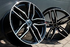 Audi 5x100 4x17 inch alloy wheels black polished 7.5j R17 rims VW Skoda Seat