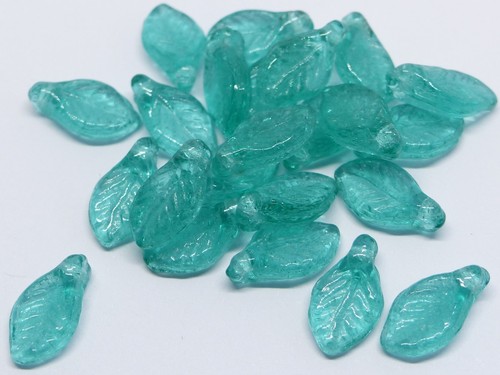 Czech glass leaf drop - 11, (mm)