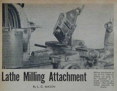 Milling attachment for - for, atlas
