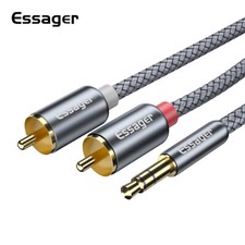 Essager RCA to 3.5mm Audio Cable Stereo Jack to 2RCA Phono Y Audio Splitter