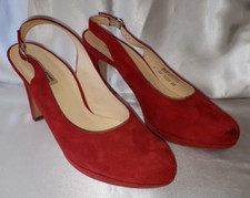 'Ladies Paul Green Munchen,UK size 5,Heeled Strappy Shoes,Red,Handmade Stamp'