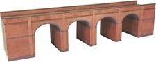 Metcalfe PN140 Red Brick 4 Arch Viaduct Die Cut Card Kit N Gauge