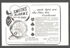 SMITHS ALARM CLOCK  Rule The Roost : Original Vintage 1954 Advert